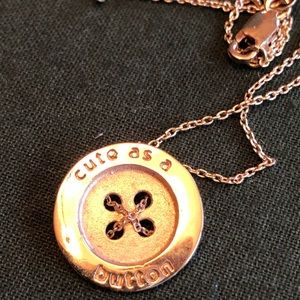 Gold Cute as a Button Necklace